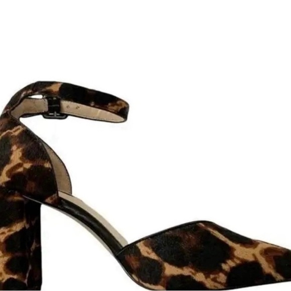 Leopard Print Ankle Strap Alex Marie Block Heel Women’s Sandals - Picture 7 of 12